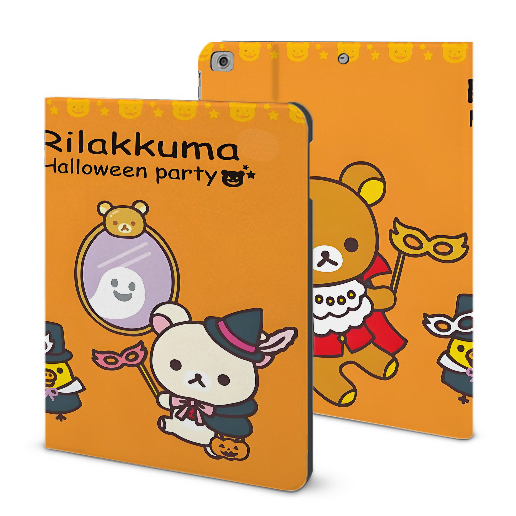 （画像用） リラックマ リラックマ キイロイトリ Rilakkuma Korilakkuma Kiiroitori IPad ケース ブック型 PUレザー TPU 耐衝撃 軽量 薄型 ペン収納なし 全面保護 IPad 各モデル対応